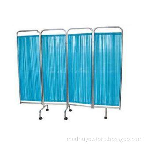 Stainless Steel 4 Panel Hospital Privacy Screen, Ward Room